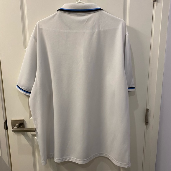 2/$25 Lacoste White with Black and Blue Collar Polo Button Shortsleeve Size 3XL - Picture 2 of 6